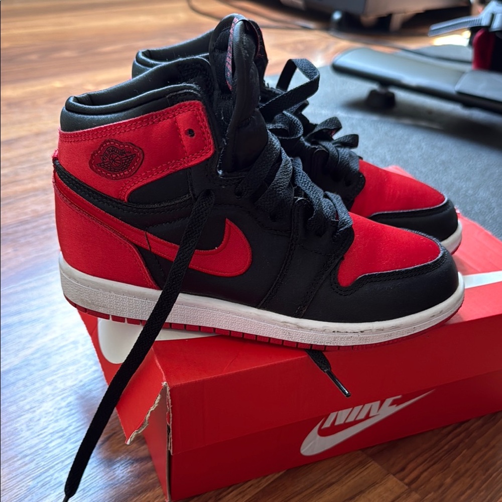 Nike Black and Red High-Top Sneakers